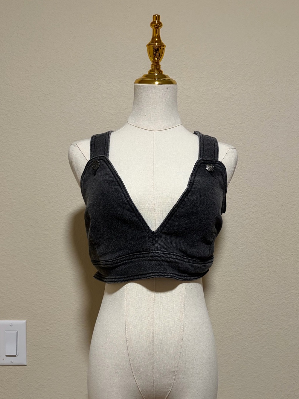 wild fable Black Washed Cropped Tank Bralette